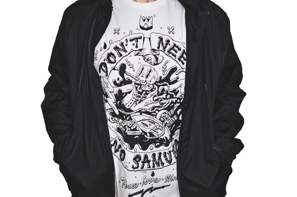 T-SHIRT BLACK RIDER ROLL SLEEVE