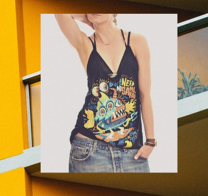  Top Gone Surfing Strap Vest Black
